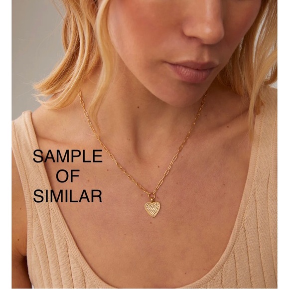 Anna Beck Reversible Silver Gold Heart Pendant on Silver Chain Necklace New - Picture 7 of 14